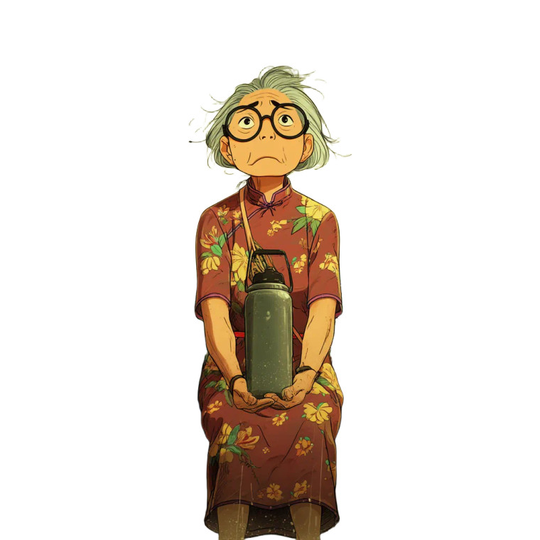 Ghibli Elderly Woman Vinyl Car Decal Sticker – Waterproof & UV-Resistant 8"