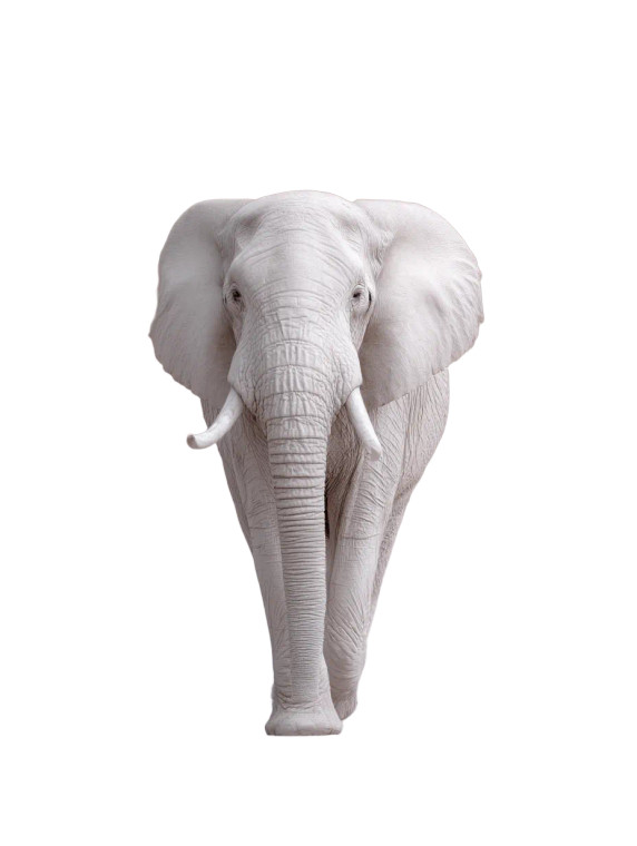 Albino Elephant Charge Vinyl Car Decal Sticker – Waterproof & UV-Resistant 8"