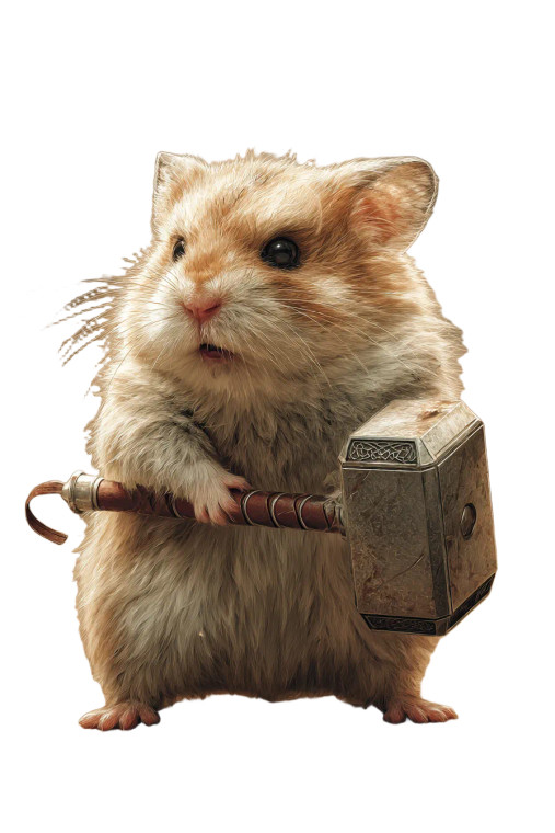 Hamster Thor Vinyl Car Decal Sticker – Waterproof & UV-Resistant 8"