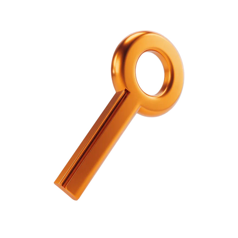 Orange Metal Key Vinyl Car Decal Sticker – Waterproof & UV-Resistant 8"