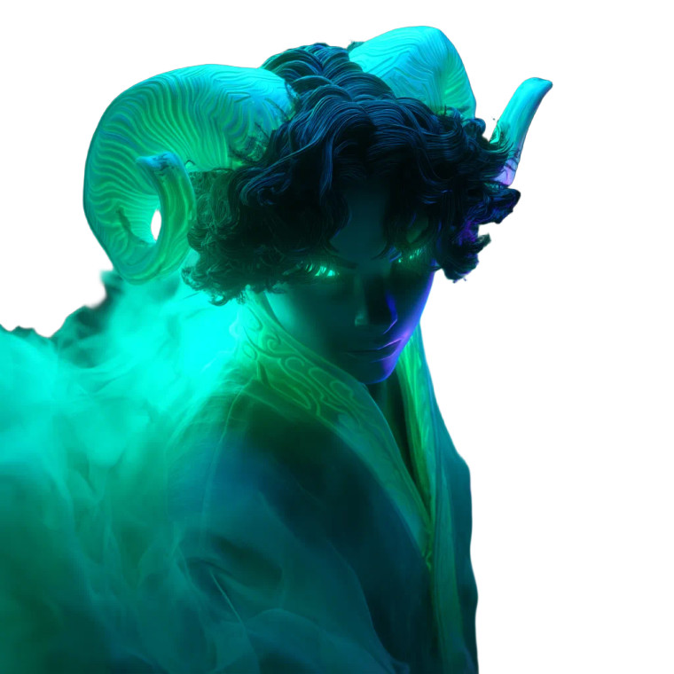 Mysterious Neon Horned Vinyl Car Decal Sticker – Waterproof & UV-Resistant 8"