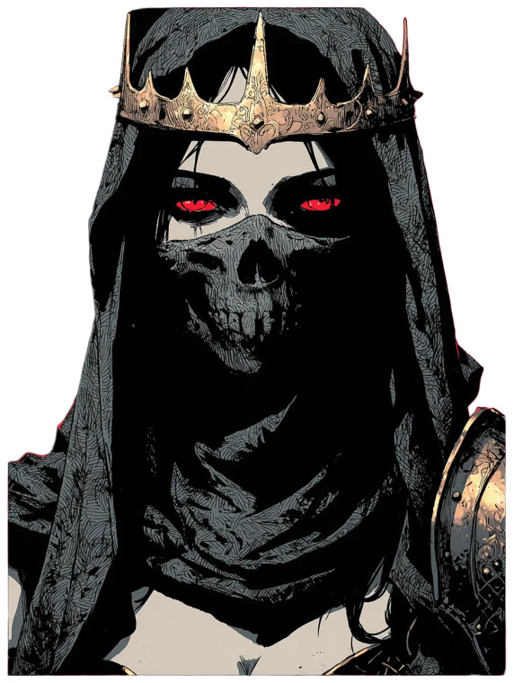 Evil Queen Illustration Vinyl Car Decal Sticker – Waterproof & UV-Resistant 8"