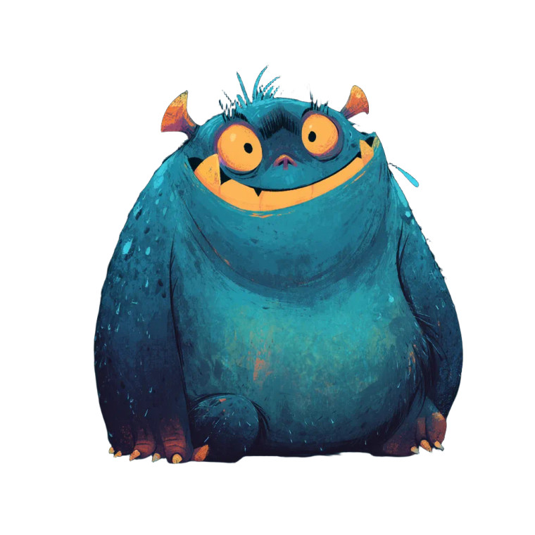 Chubby Monster Vinyl Car Decal Sticker – Waterproof & UV-Resistant 8"