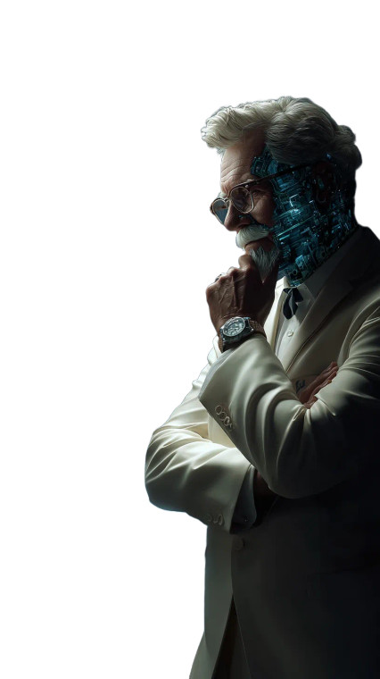 Cyborg Colonel Sanders Vinyl Car Decal Sticker – Waterproof & UV-Resistant 8"