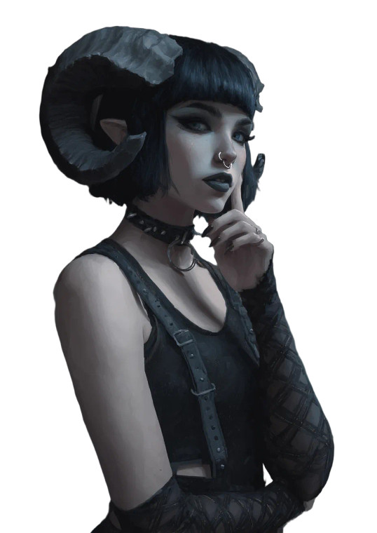 Goth Tiefling Warlock Vinyl Car Decal Sticker – Waterproof & UV-Resistant 8"