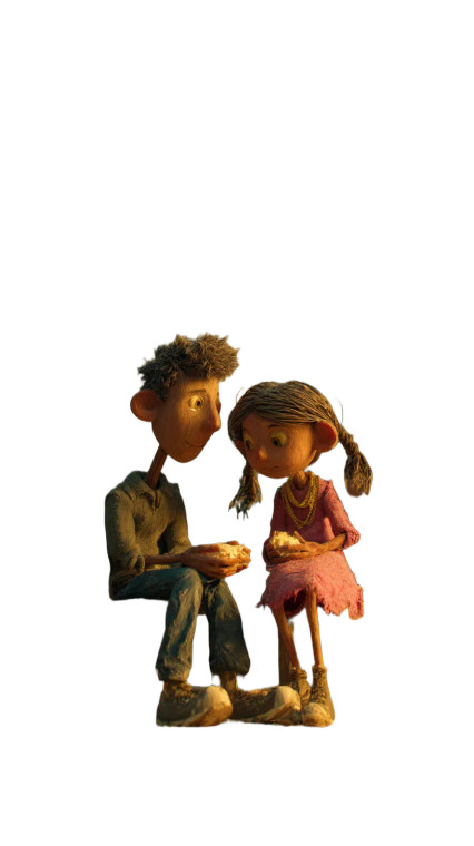 Children Sharing Bread V2 Vinyl Car Decal Sticker – Waterproof & UV-Resistant 8"