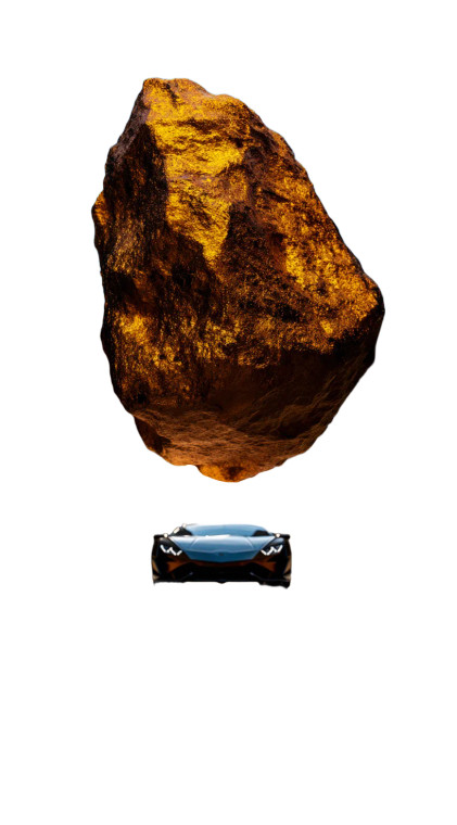 Floating Golden Rock Vinyl Car Decal Sticker – Waterproof & UV-Resistant 8"