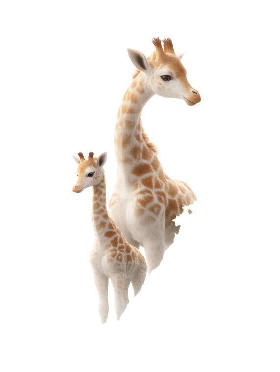 Giraffe Mom And Baby Vinyl Car Decal Sticker – Waterproof & UV-Resistant 8"