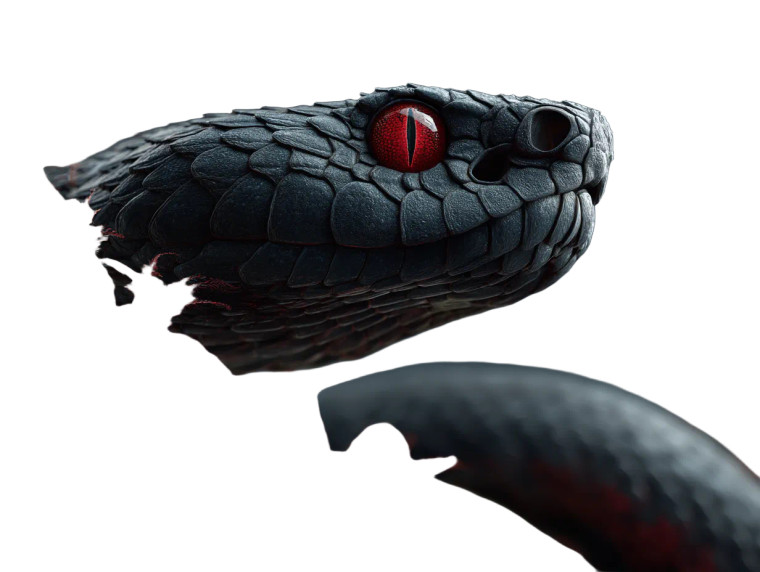 Black Red-Eyed Snake Vinyl Car Decal Sticker – Waterproof & UV-Resistant 8"