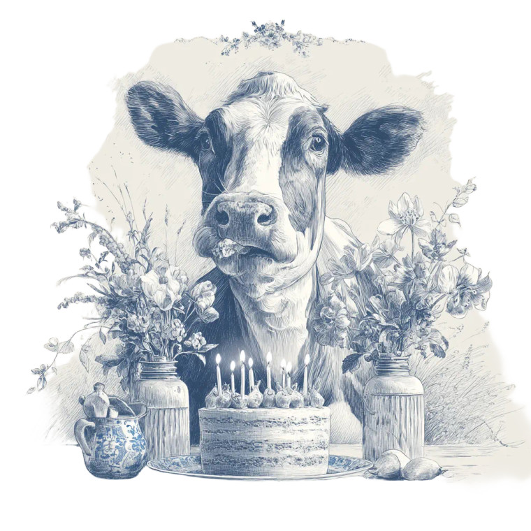 Celebrating Holstein Cow Vinyl Car Decal Sticker – Waterproof & UV-Resistant 8"