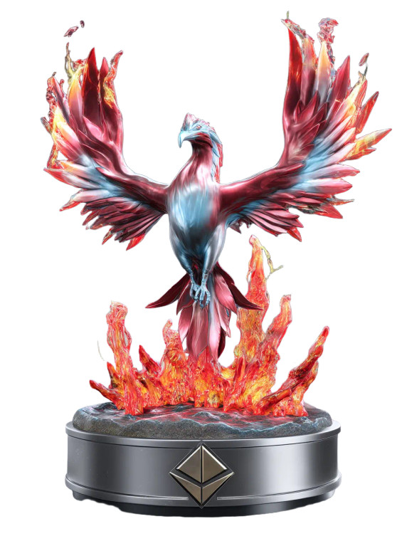 Ethereum Phoenix Vinyl Car Decal Sticker – Waterproof & UV-Resistant 8"