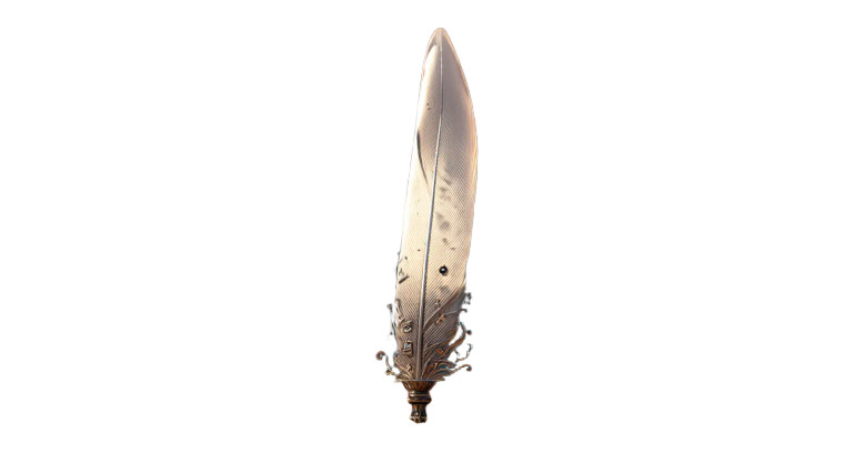 Giant Feather Quill Vinyl Car Decal Sticker – Waterproof & UV-Resistant 8"