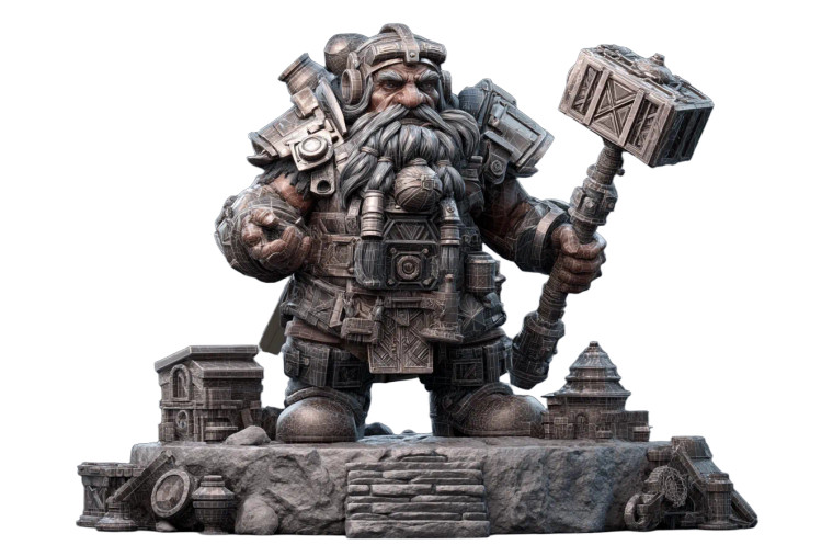 Fantasy Dwarf Blacksmith Vinyl Car Decal Sticker – Waterproof & UV-Resistant 8"