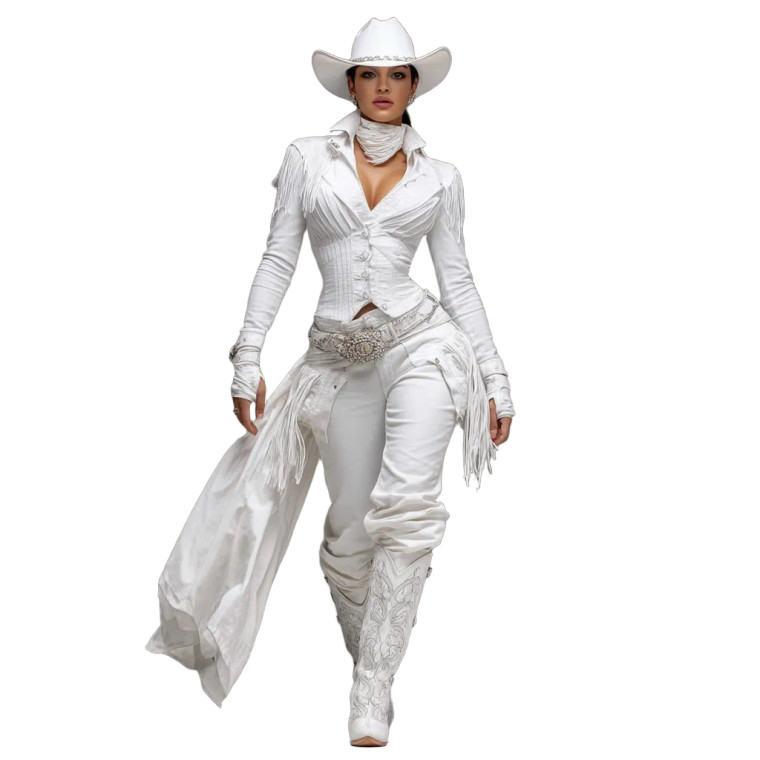 Western Model Outfit Vinyl Car Decal Sticker – Waterproof & UV-Resistant 8"