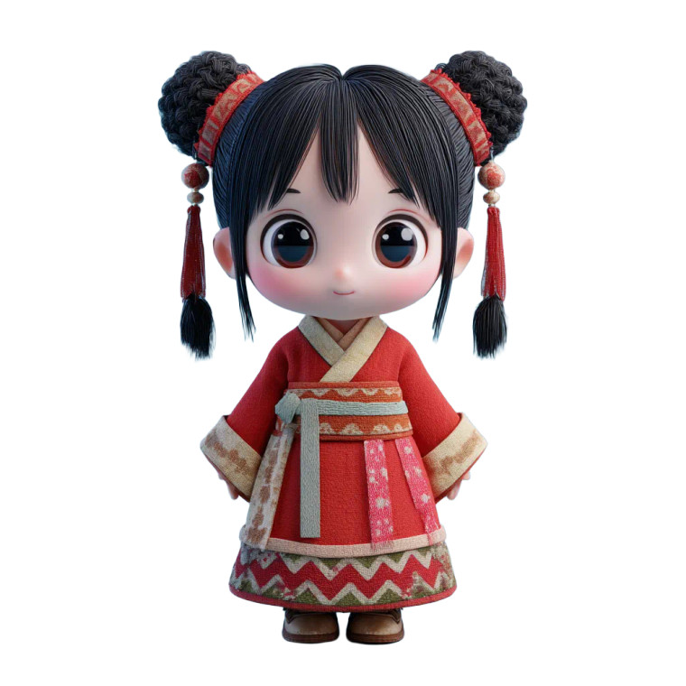 Cute Hanfu Girl V6 Vinyl Car Decal Sticker – Waterproof & UV-Resistant 8"