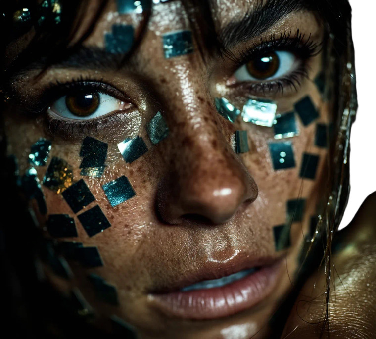 Glowing Digital Supermodel Vinyl Car Decal Sticker – Waterproof & UV-Resistant 8"