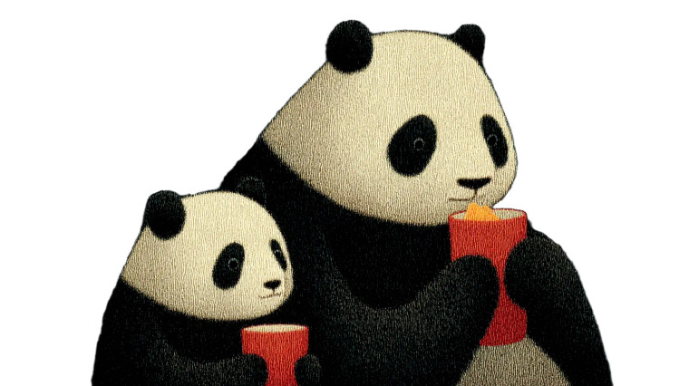 Panda Eating Chips Vinyl Car Decal Sticker – Waterproof & UV-Resistant 8"