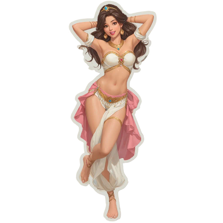 Princess Jasmin Sticker Vinyl Car Decal Sticker – Waterproof & UV-Resistant 8"