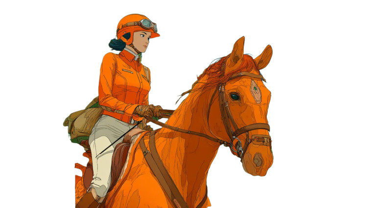 Moebius Equestrian Scene Vinyl Car Decal Sticker – Waterproof & UV-Resistant 8"