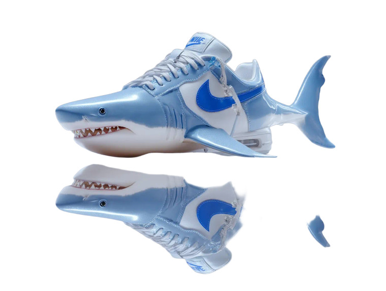 Surreal Three-Legged Shark Vinyl Car Decal Sticker – Waterproof & UV-Resistant 8"