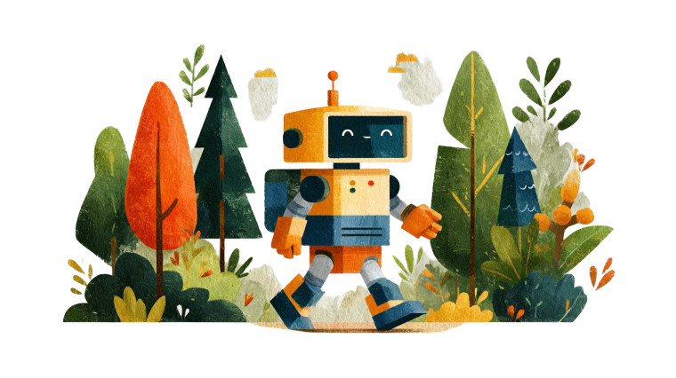 Friendly Robot Explorer Vinyl Car Decal Sticker – Waterproof & UV-Resistant 8"