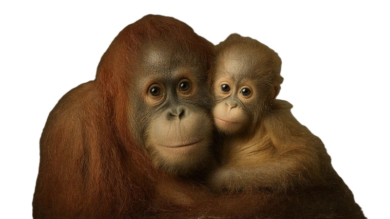 Mother Orangutan Love Vinyl Car Decal Sticker – Waterproof & UV-Resistant 8"