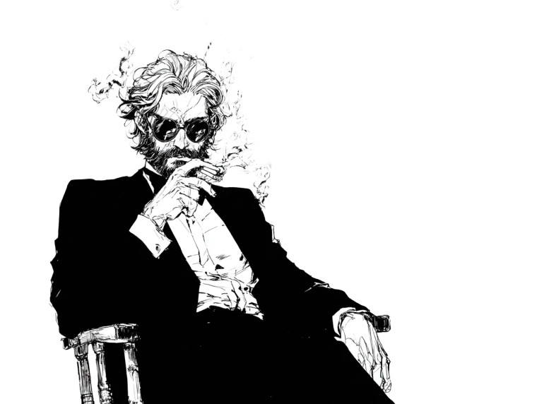 Stylized Manga Man Vinyl Car Decal Sticker – Waterproof & UV-Resistant 8"