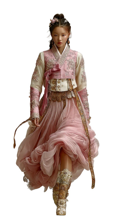 Steampunk Hanbok Elegance V2 Vinyl Car Decal Sticker – Waterproof & UV-Resistant 8"