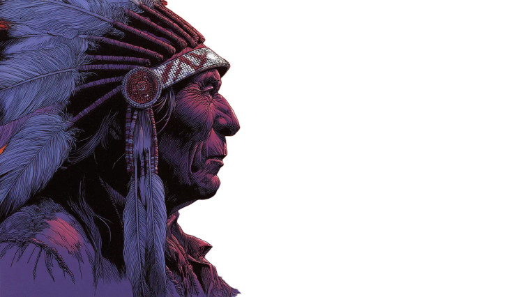 Indian Chief Portrait Vinyl Car Decal Sticker – Waterproof & UV-Resistant 8"