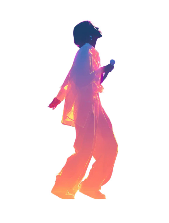 Singing Silhouette Performance Vinyl Car Decal Sticker – Waterproof & UV-Resistant 8"