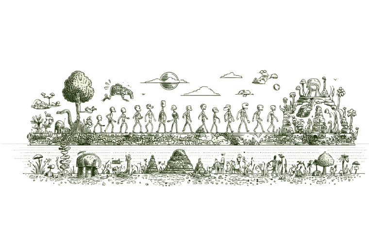Human Evolution Illustration Vinyl Car Decal Sticker – Waterproof & UV-Resistant 8"