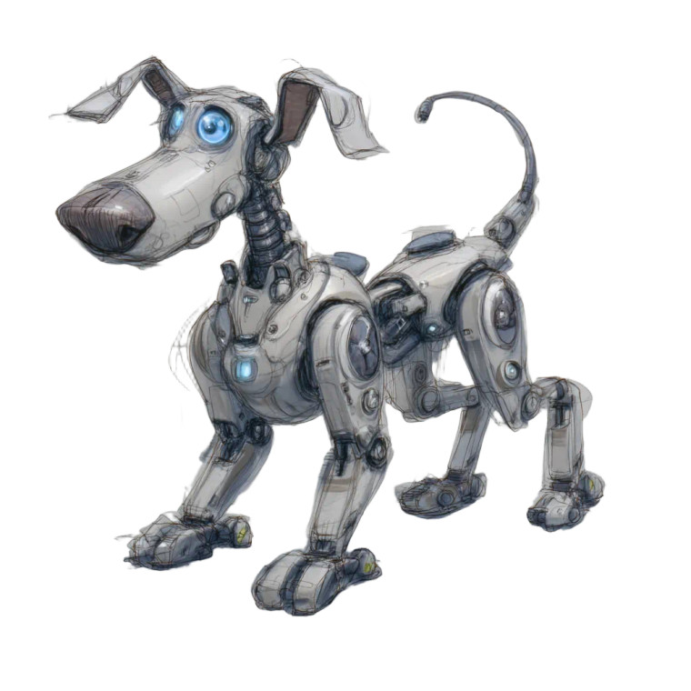Robotic Dog Concept Vinyl Car Decal Sticker – Waterproof & UV-Resistant 8"