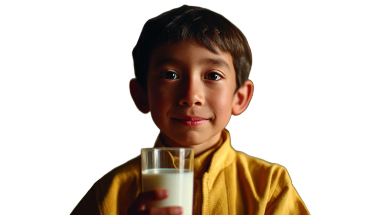 Smiling Boy With Milk Vinyl Car Decal Sticker – Waterproof & UV-Resistant 8"
