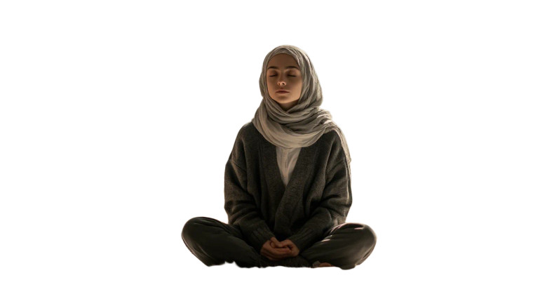 Meditating Iranian Girl Vinyl Car Decal Sticker – Waterproof & UV-Resistant 8"