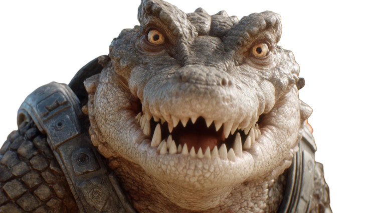 Cyborg Alligator Battle Vinyl Car Decal Sticker – Waterproof & UV-Resistant 8"