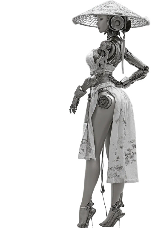 Cyborg Geisha Vinyl Car Decal Sticker – Waterproof & UV-Resistant 8"