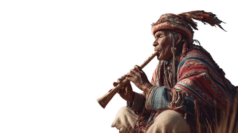 Peruvian Flute Player Vinyl Car Decal Sticker – Waterproof & UV-Resistant 8"
