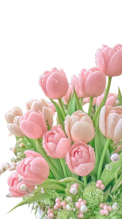 Pastel Tulips Bloom Vinyl Car Decal Sticker – Waterproof & UV-Resistant 8"