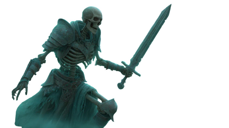 Skeletal Warrior Rising Vinyl Car Decal Sticker – Waterproof & UV-Resistant 8"