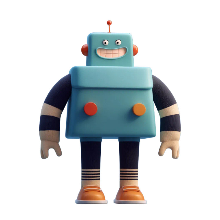Happy Colorful Robot Vinyl Car Decal Sticker – Waterproof & UV-Resistant 8"