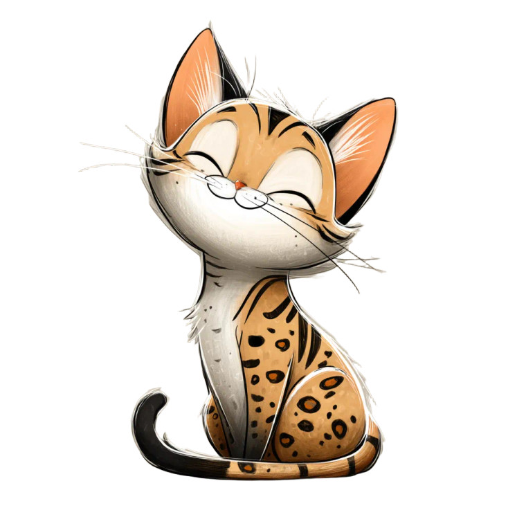 Bengal Cat Cartoon Vinyl Car Decal Sticker – Waterproof & UV-Resistant 8"