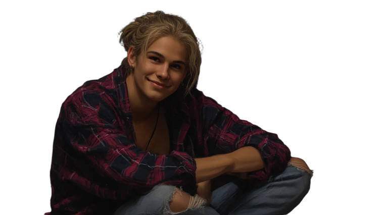 Blond Ponytail Twink Vinyl Car Decal Sticker – Waterproof & UV-Resistant 8"