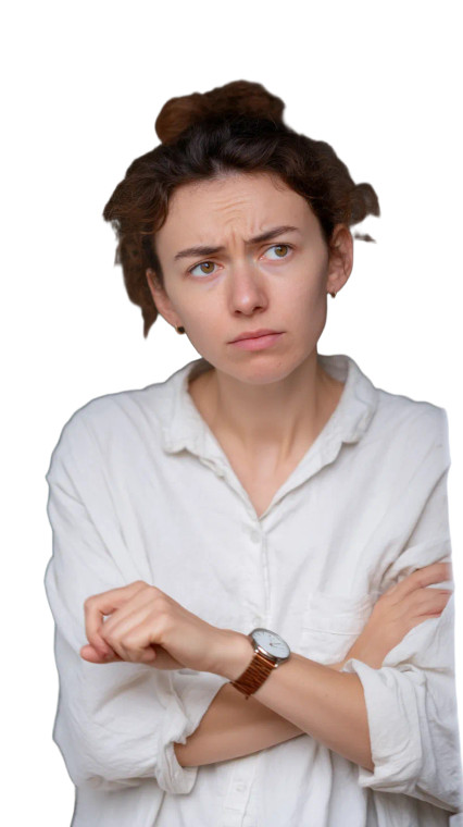 Frustrated Young Female Vinyl Car Decal Sticker – Waterproof & UV-Resistant 8"