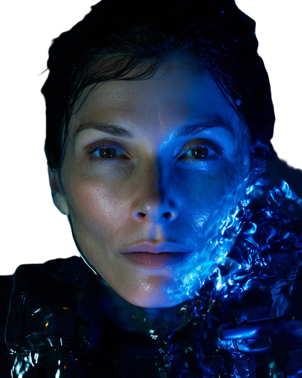 Policewoman In Water Vinyl Car Decal Sticker – Waterproof & UV-Resistant 8"