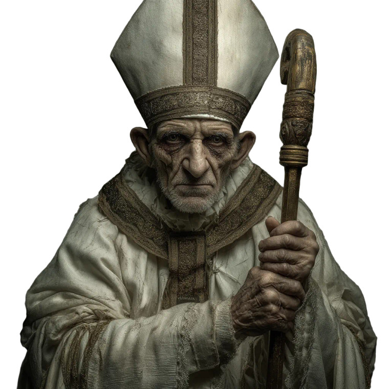 Medieval Pope Vinyl Car Decal Sticker – Waterproof & UV-Resistant 8"