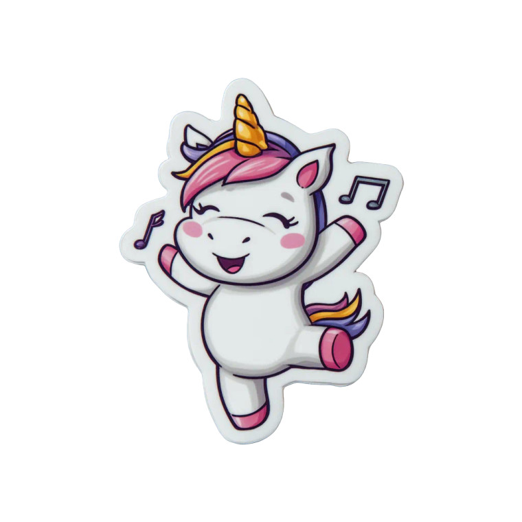 Dancing Unicorn Sticker Vinyl Car Decal Sticker – Waterproof & UV-Resistant 8"