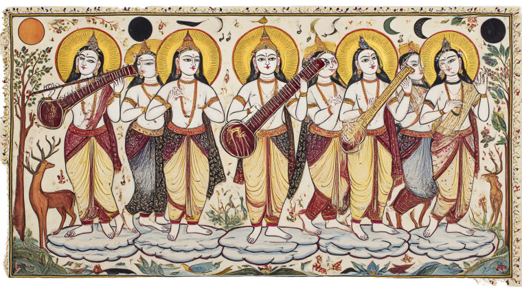 Celestial Musician Gandharvas Vinyl Car Decal Sticker – Waterproof & UV-Resistant 8"