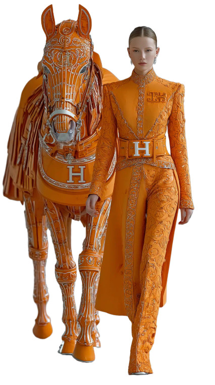 Stylish Model & Guardian Horse Vinyl Car Decal Sticker – Waterproof & UV-Resistant 8"