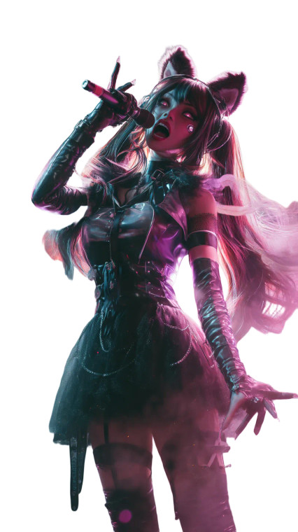 Stylish Catgirl Singer Vinyl Car Decal Sticker – Waterproof & UV-Resistant 8"