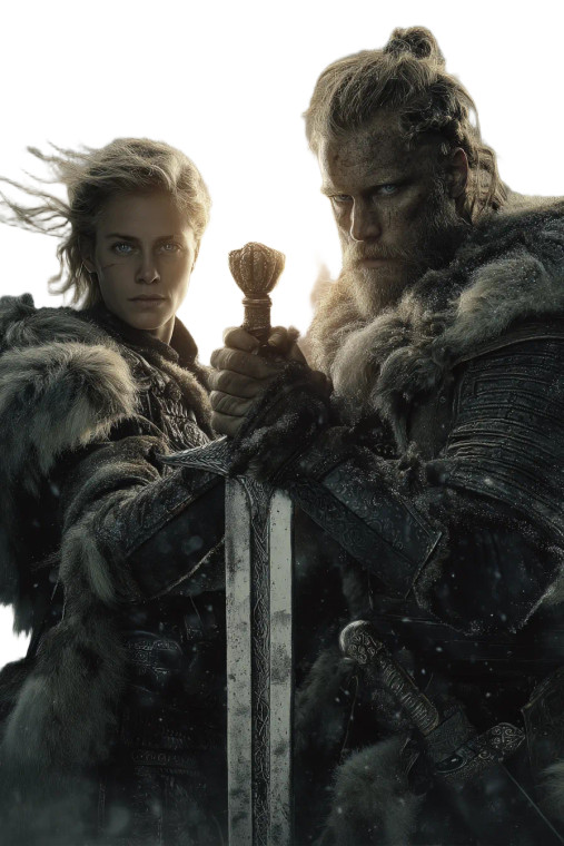 Viking Couple Poster Vinyl Car Decal Sticker – Waterproof & UV-Resistant 8"